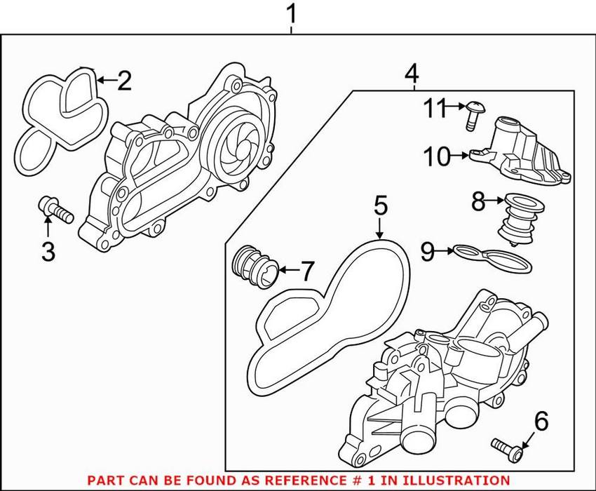 VW Engine Water Pump 04E121600AD